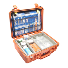 Pelican 1500 Watertight Hard Case with EMS Organizer/Dividers, Orange