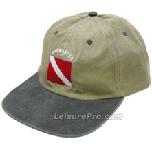 Two tone Embroidered Dive Master Cap with Dive Flag