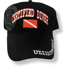 Uzzi Dive Certified Diver Embroidered Cap